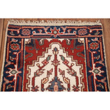 Geometric Heriz Indo Rug Hand-knotted Wool Carpet - 2'0" x 4'0"