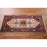 Geometric Heriz Indo Rug Hand-knotted Wool Carpet - 2'0" x 4'0"