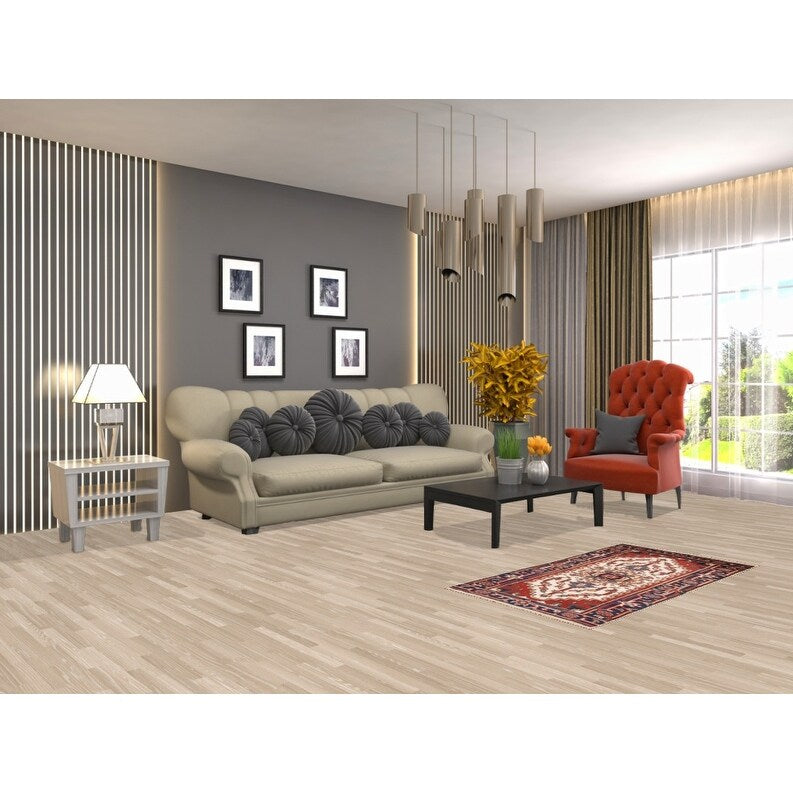 Geometric Heriz Indo Rug Hand-knotted Wool Carpet - 2'0" x 4'0"