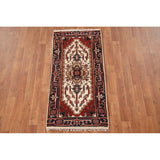 Geometric Heriz Indo Rug Hand-knotted Wool Carpet - 2'0" x 4'0"