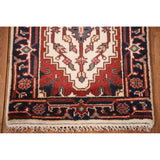 Geometric Heriz Indo Rug Hand-knotted Wool Carpet - 2'0" x 4'0"