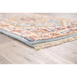 Geometric Heriz Oriental Light Blue Wool Rug Hand-knotted Foyer Carpet - 2'0" x 3'1"