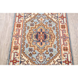 Geometric Heriz Oriental Light Blue Wool Rug Hand-knotted Foyer Carpet - 2'0" x 3'1"