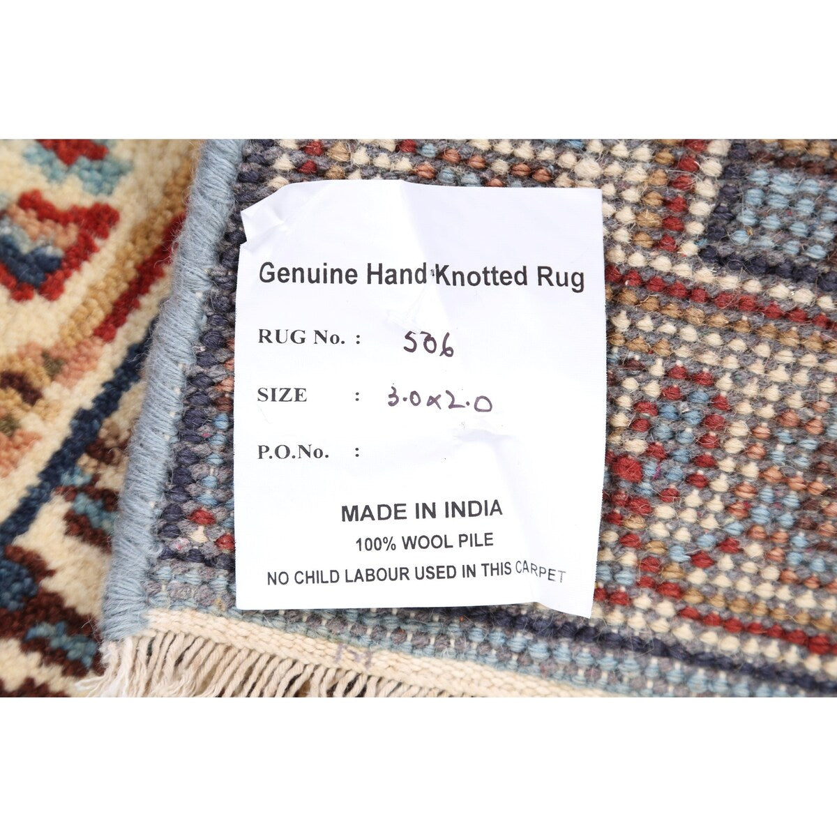 Geometric Heriz Oriental Light Blue Wool Rug Hand-knotted Foyer Carpet - 2'0" x 3'1"