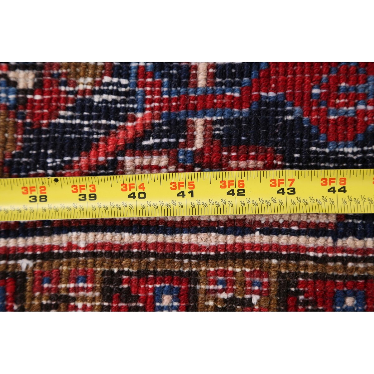 Geometric Heriz Persian Red Area Rug Wool Handmade Living Room Carpet - 7'9" x 11'1"