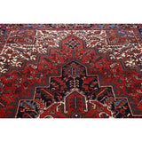Geometric Heriz Persian Red Area Rug Wool Handmade Living Room Carpet - 7'9" x 11'1"