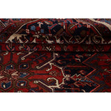 Geometric Heriz Persian Red Area Rug Wool Handmade Living Room Carpet - 7'9" x 11'1"