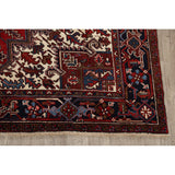 Geometric Heriz Persian Red Area Rug Wool Handmade Living Room Carpet - 7'9" x 11'1"