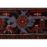 Geometric Heriz Persian Red Area Rug Wool Handmade Living Room Carpet - 7'9" x 11'1"