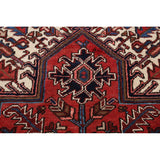 Geometric Heriz Persian Red Area Rug Wool Handmade Living Room Carpet - 7'9" x 11'1"