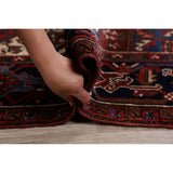 Geometric Heriz Persian Red Area Rug Wool Handmade Living Room Carpet - 7'9" x 11'1"