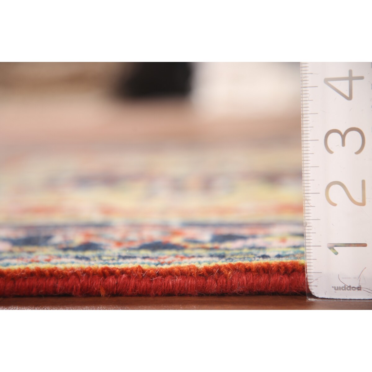 Geometric Heriz-Serapi Accent Rug Handmade Orange Wool Carpet - 3'0"x 5'7"