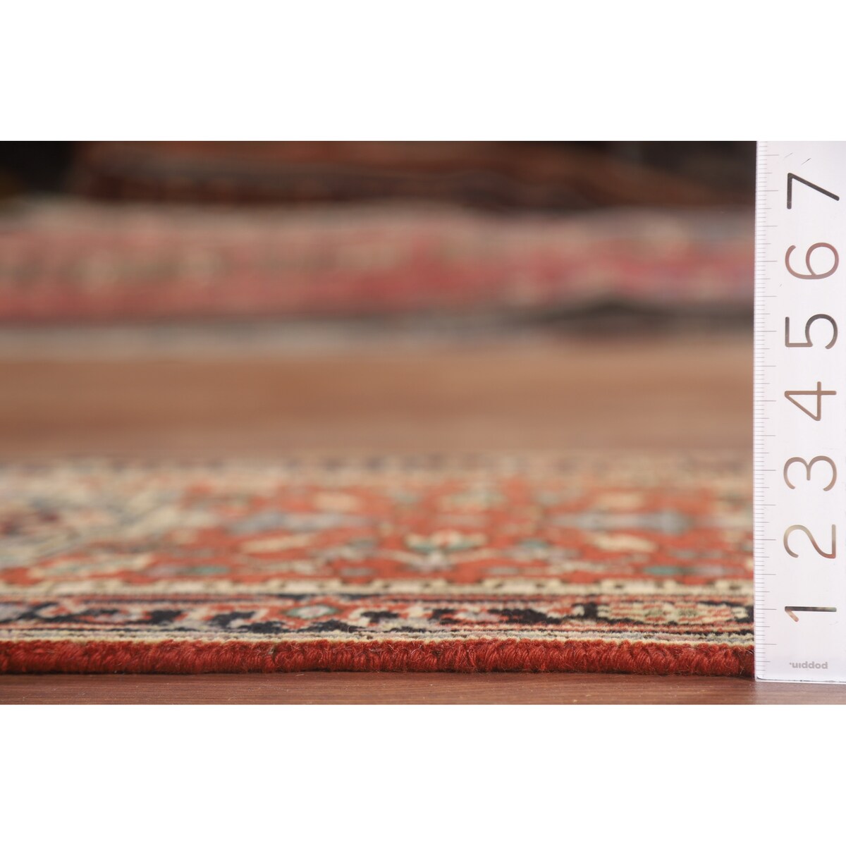 Geometric Heriz Serapi Indo Runner Rug Handmade Wool Carpet - 2'5" x 8'3"