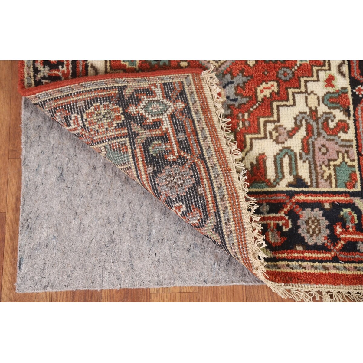 Geometric Heriz Serapi Indo Runner Rug Handmade Wool Carpet - 2'5" x 8'3"