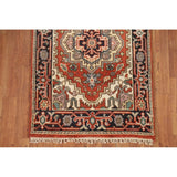 Geometric Heriz Serapi Indo Runner Rug Handmade Wool Carpet - 2'5" x 8'3"
