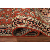 Geometric Heriz Serapi Indo Runner Rug Handmade Wool Carpet - 2'5" x 8'3"