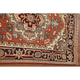 Geometric Heriz Serapi Indo Runner Rug Handmade Wool Carpet - 2'5" x 8'3"