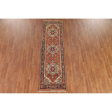 Geometric Heriz Serapi Indo Runner Rug Handmade Wool Carpet - 2'5" x 8'3"