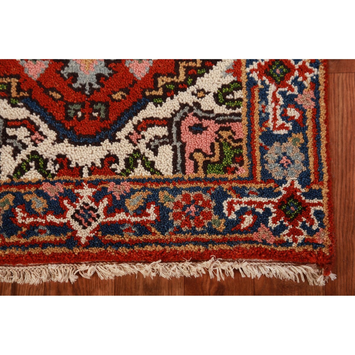 Geometric Heriz Serapi Oriental Foyer Rug Handmade Orange Wool Carpet - 2'0" x 3'0"