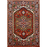 Geometric Heriz Serapi Oriental Foyer Rug Handmade Orange Wool Carpet - 2'0" x 3'0"