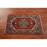 Geometric Heriz Serapi Oriental Foyer Rug Handmade Orange Wool Carpet - 2'0" x 3'0"