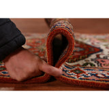 Geometric Heriz Serapi Oriental Foyer Rug Handmade Orange Wool Carpet - 2'0" x 3'0"