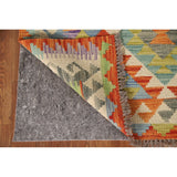 Geometric Kilim Area Rug Reversible Flatweave Oriental Wool Carpet - 3'3"x 5'1"