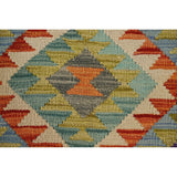 Geometric Kilim Area Rug Reversible Flatweave Oriental Wool Carpet - 3'3"x 5'1"