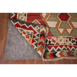 Geometric Kilim Qashqai Nomadic Persian Antique Flatweave Wool Carpet - 4'2"x 6'9"