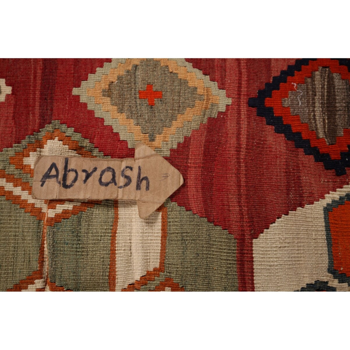 Geometric Kilim Qashqai Nomadic Persian Antique Flatweave Wool Carpet - 4'2"x 6'9"