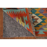 Geometric Kilim Runner Rug Flatweave Oriental Wool Carpet - 2'2"x 6'7"