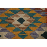Geometric Kilim Runner Rug Flatweave Oriental Wool Carpet - 2'2"x 6'7"