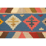 Geometric Kilim Shiraz Persian Area Rug Flat-Woven Kitchen Size Carpet - 2'9" x 3'10"