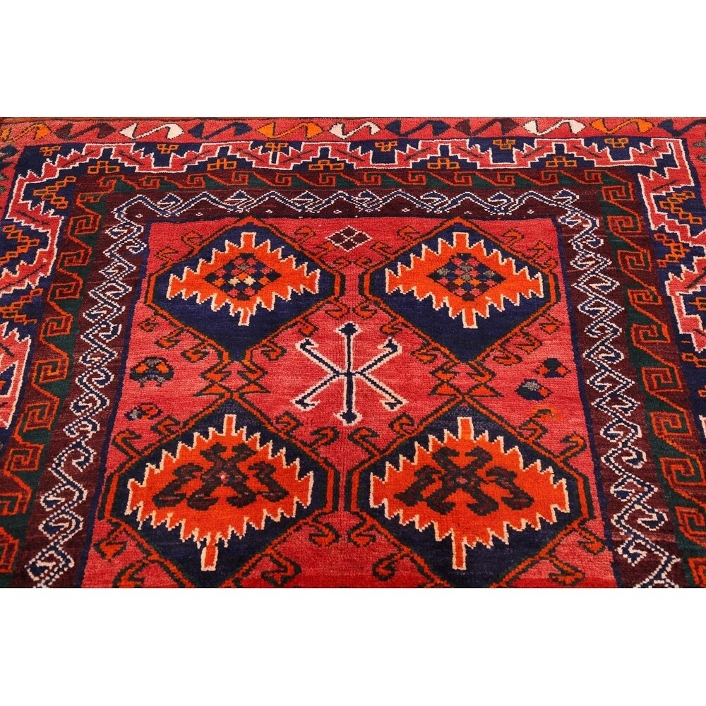Oriental Lori Shiraz Hand Knotted Persian Carpet Area Rug - 6'8" x 5'7"