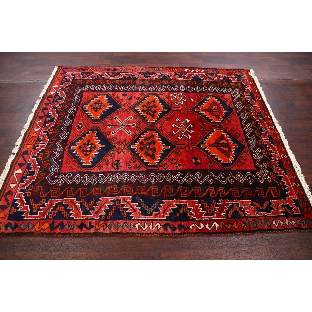 Oriental Lori Shiraz Hand Knotted Persian Carpet Area Rug - 6'8" x 5'7"