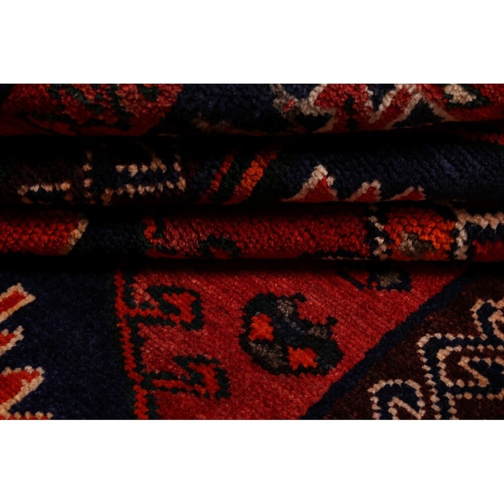 Oriental Lori Shiraz Hand Knotted Persian Carpet Area Rug - 6'8" x 5'7"