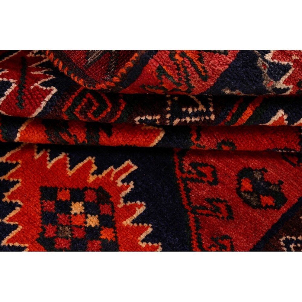 Oriental Lori Shiraz Hand Knotted Persian Carpet Area Rug - 6'8" x 5'7"