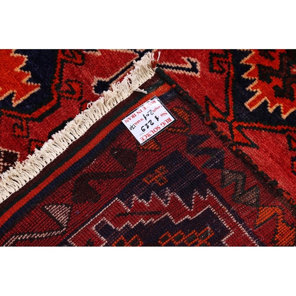 Oriental Lori Shiraz Hand Knotted Persian Carpet Area Rug - 6'8" x 5'7"