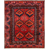 Oriental Lori Shiraz Hand Knotted Persian Carpet Area Rug - 6'8" x 5'7"