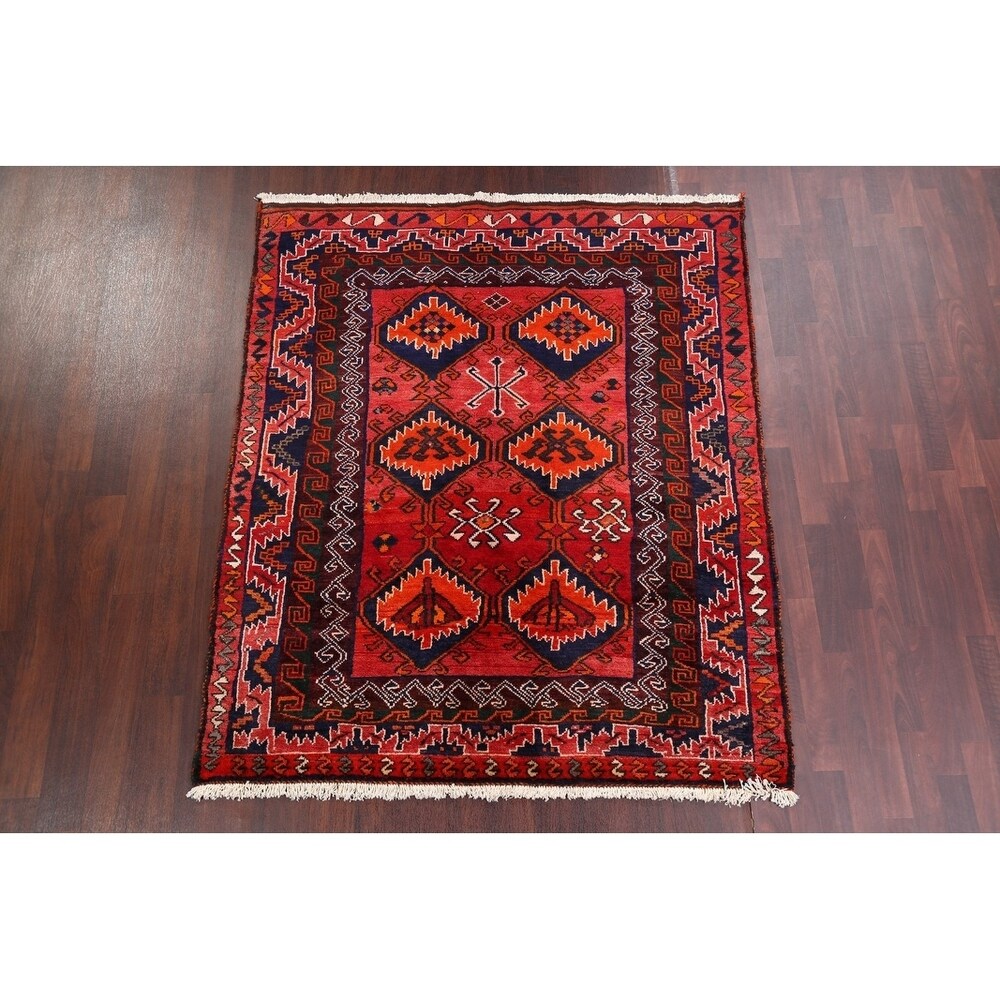 Oriental Lori Shiraz Hand Knotted Persian Carpet Area Rug - 6'8" x 5'7"