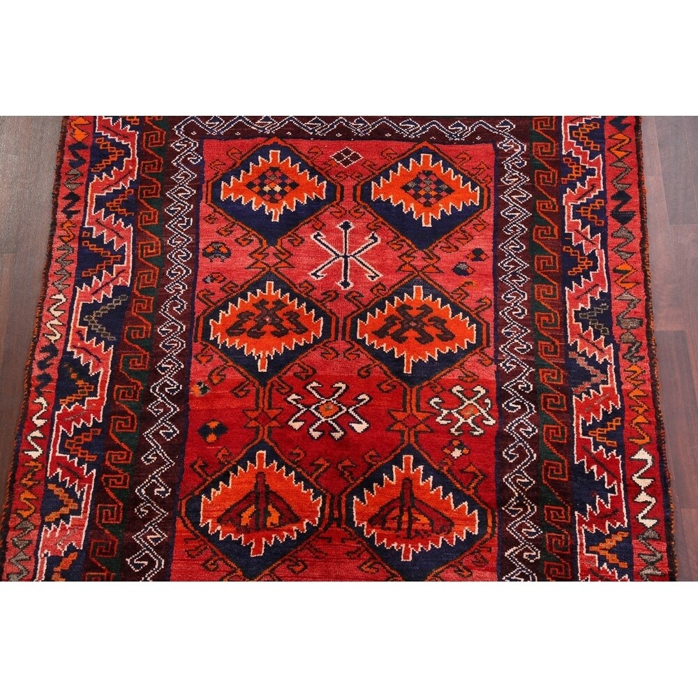 Oriental Lori Shiraz Hand Knotted Persian Carpet Area Rug - 6'8" x 5'7"