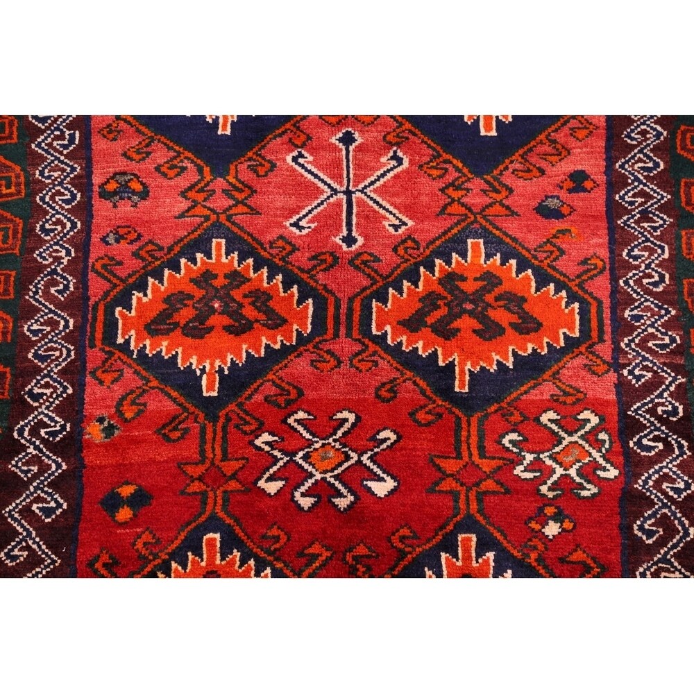 Oriental Lori Shiraz Hand Knotted Persian Carpet Area Rug - 6'8" x 5'7"