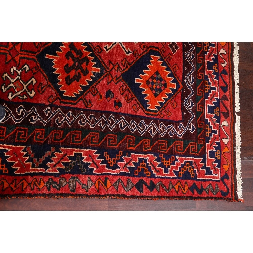Oriental Lori Shiraz Hand Knotted Persian Carpet Area Rug - 6'8" x 5'7"