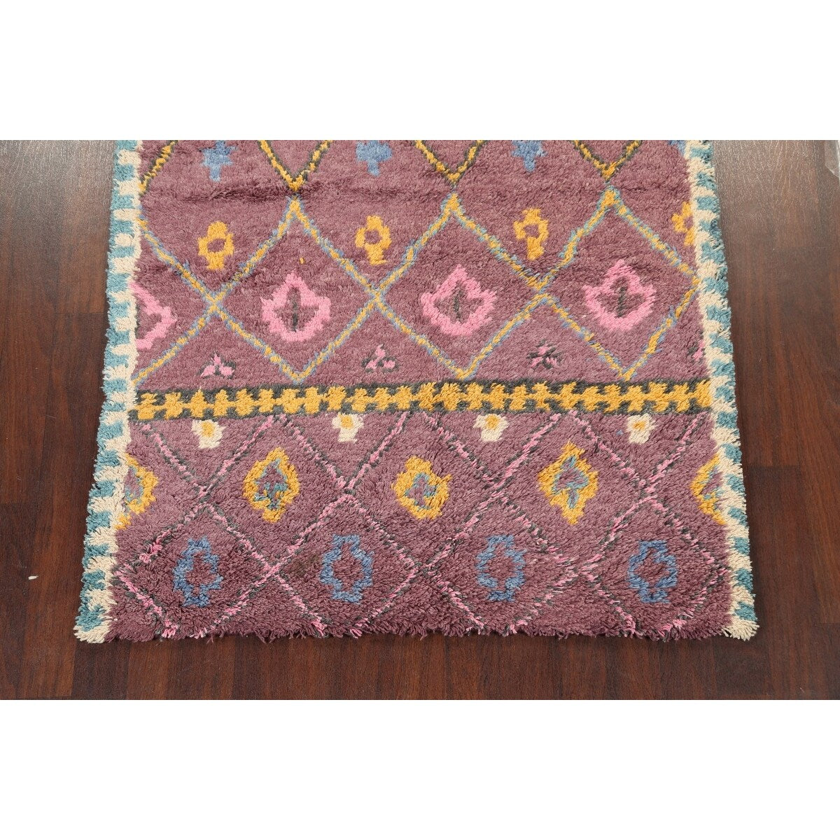Geometric Modern Oriental Moroccan Area Rug Hand-knotted Wool Carpet - 5'3" x 7'6"