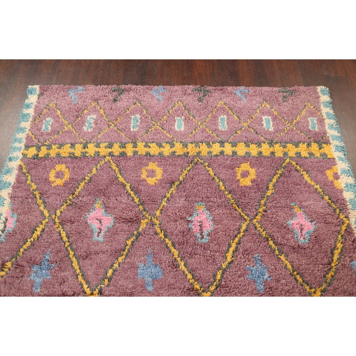 Geometric Modern Oriental Moroccan Area Rug Hand-knotted Wool Carpet - 5'3" x 7'6"