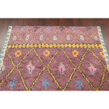 Geometric Modern Oriental Moroccan Area Rug Hand-knotted Wool Carpet - 5'3" x 7'6"