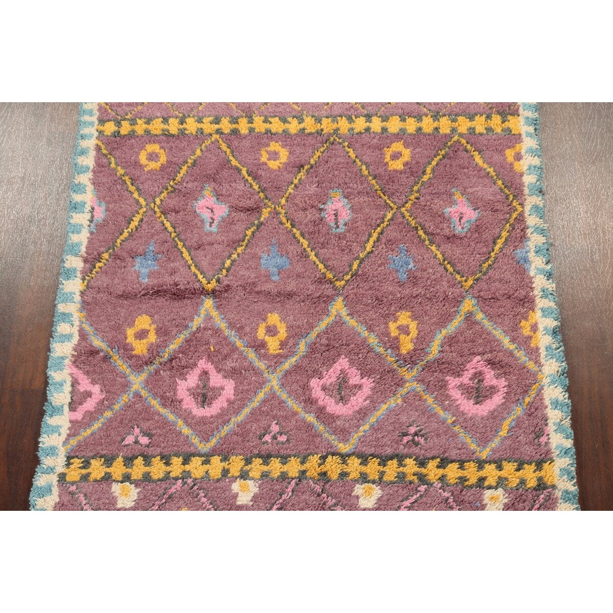 Geometric Modern Oriental Moroccan Area Rug Hand-knotted Wool Carpet - 5'3" x 7'6"