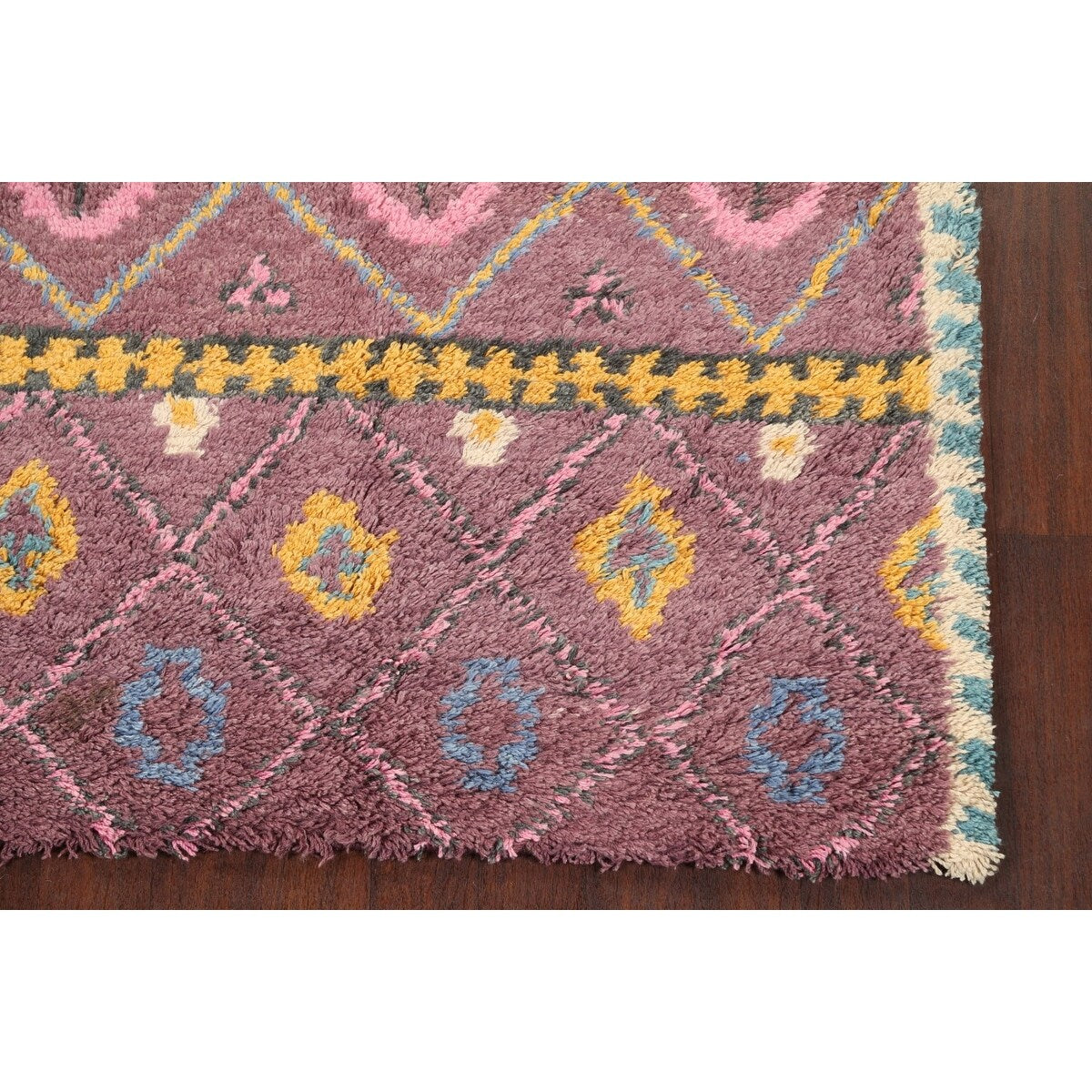 Geometric Modern Oriental Moroccan Area Rug Hand-knotted Wool Carpet - 5'3" x 7'6"