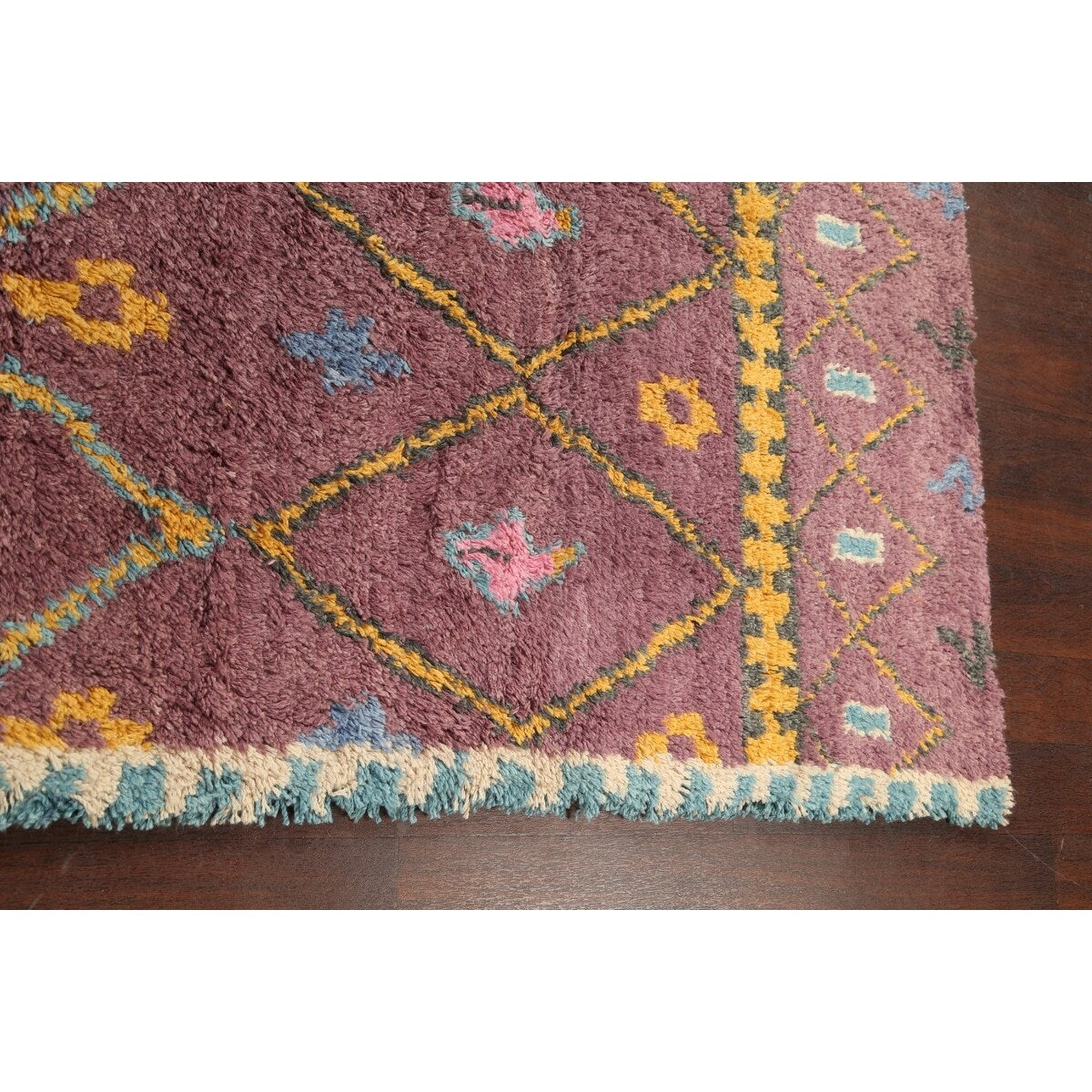 Geometric Modern Oriental Moroccan Area Rug Hand-knotted Wool Carpet - 5'3" x 7'6"