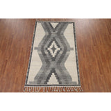 Geometric Moroccan Area Rug Bedroom Hand-Knotted Wool Carpet - 5'1" x 8'0"